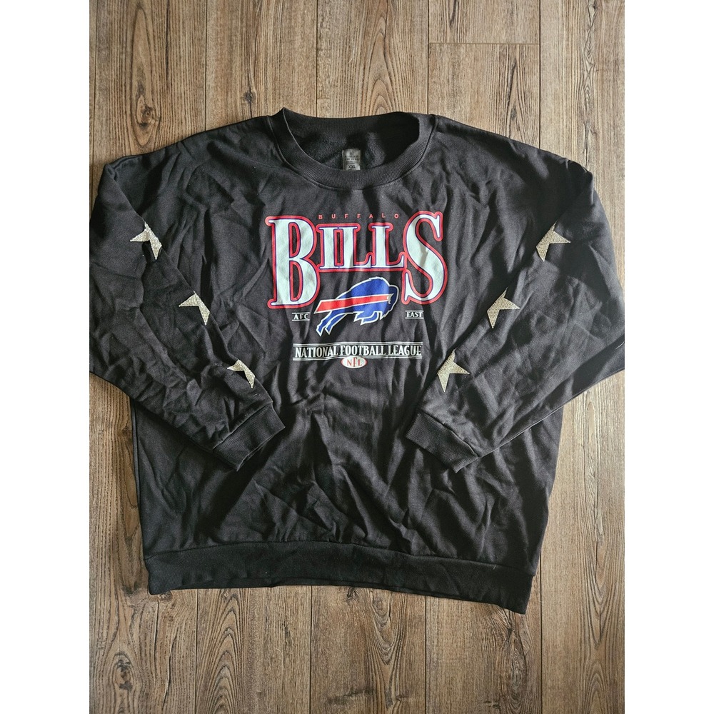 Buffalo Bill's Gameday Couture Sweatshirt Women's Size XXL Rhinestone Stars